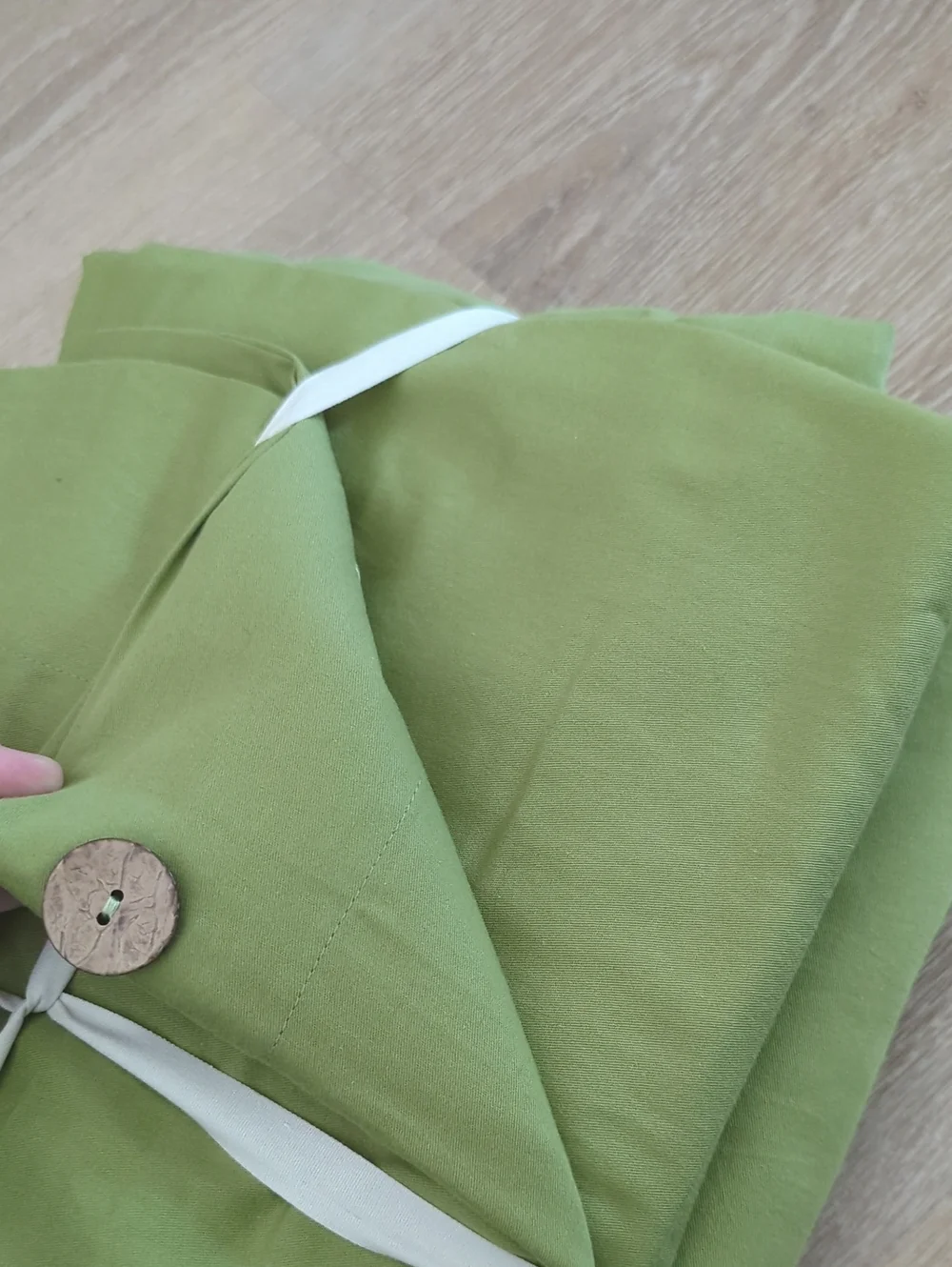 JELLYMONI Cotton Duvet Cover King Size - Green Comforter Cover with Button 100%